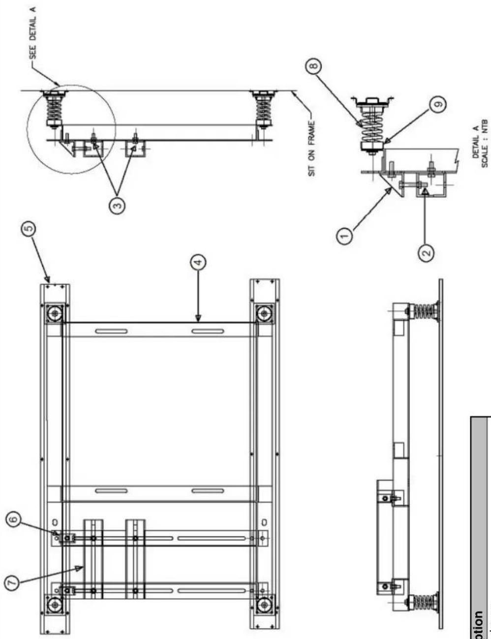 ⑦ ⑥ ⑤ SEE DETAIL A ③ ④ SIT ON FRAME ⑧ ① ② ⑨ DETAIL A SCALE : NTB option