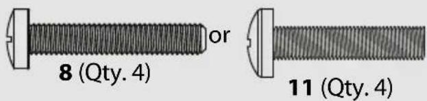 8 (Qty. 4) or 11 (Qty. 4)