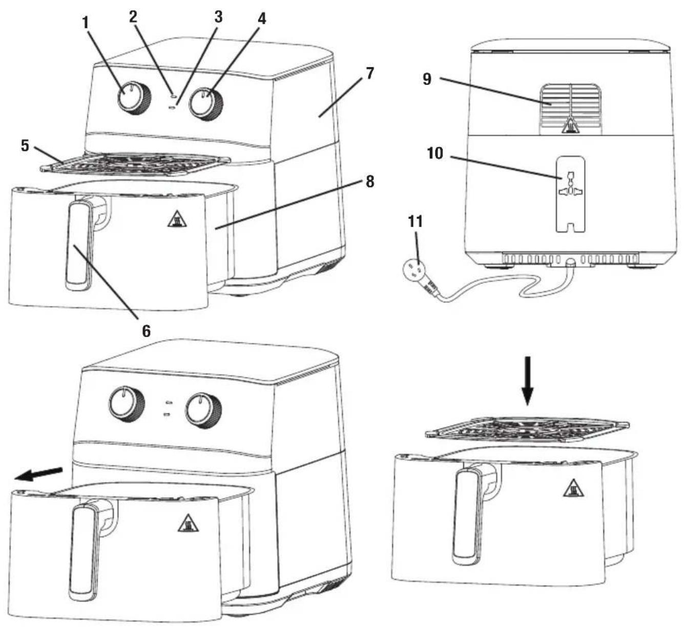 SUNBEAM Alinea DiamondForce AFP4510BK - Features of your Sunbeam Alinea DiamondForce Air Fryer - 1