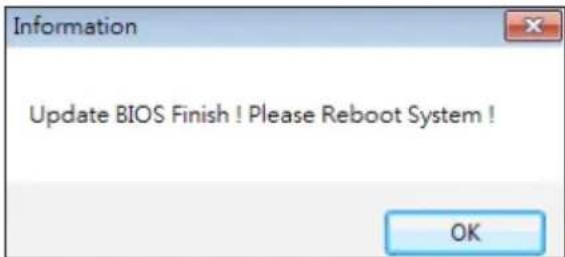 Information Update BIOS Finish ! Please Reboot System ! OK