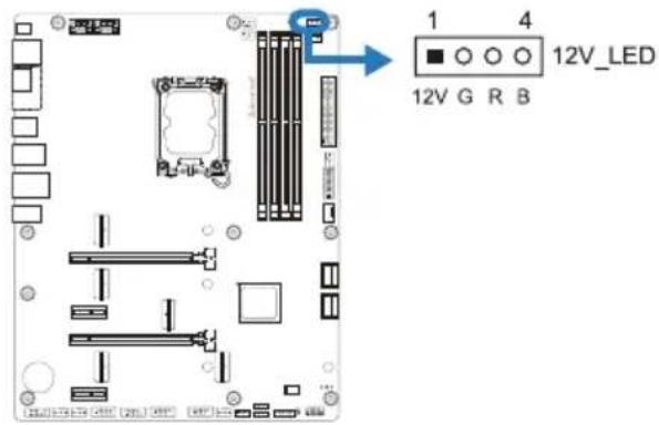 BIOSTAR Z890A-SILVER - 12V\_LED: RGB LED 裝置 (5050 SMD) 接頭 - 1