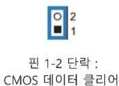 2 1 핀 1-2 단락 : CMOS 데이터 클리어