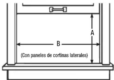 A B (Con paneles de cortinas laterales)