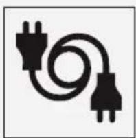 Pure electrical circuit symbol for a plug and bulb, no text or labels present