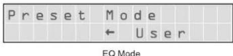 Preset Mode ← User EQ Mode
