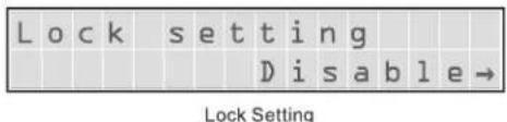 Lock setting Disable →