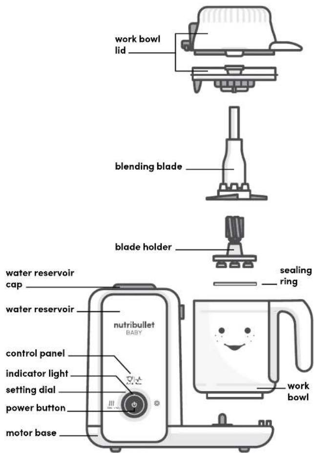 NUTRIBULLET Baby Steam + Blend - Assembly guide. - 1