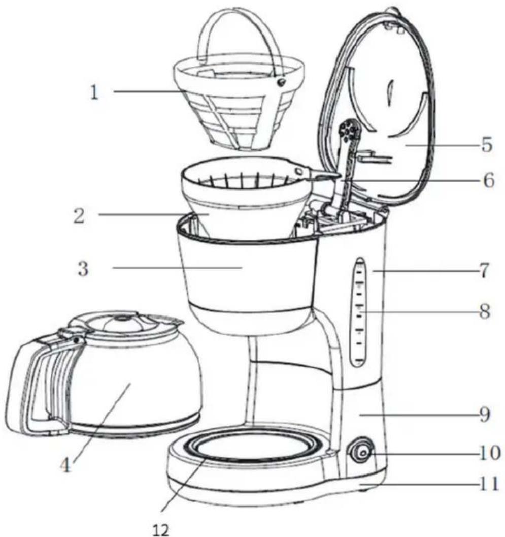 Electroline ELNEXTDRIPCOFF374G - Descrizione dell'apparecchio - 1