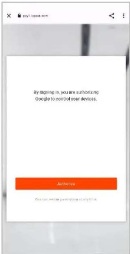 By signing in, you are authorizing Google to control your devices. Authorities You can make permission of any time.