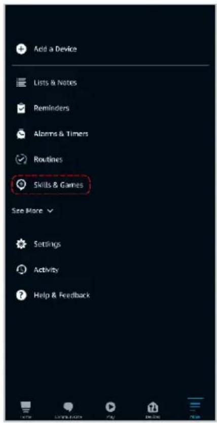 Add a Device Lists & Notes Reminders Alarms & Timers Routines Skills & Games See More Settings Activity Help & Feedback