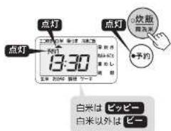 点灯 1:30 白米は ビッピー 白米以外は ビー