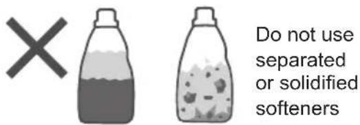 Do not use separated or solidified softeners