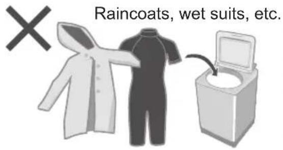 Raincoats, wet suits, etc.