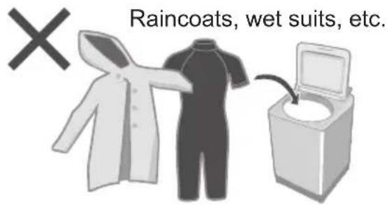 Raincoats, wet suits, etc.