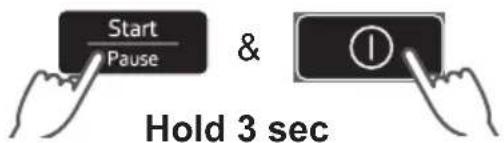 Start /Pause & Hold 3 sec