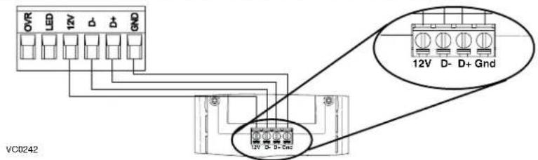 OVR 12V GND 12V D- D+ Gnd 12V D- D+ Gnd VC0242