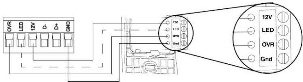OVR LED 12V D- D+ GND 12V LED OVR Gnd 12V LED OVR Gnd