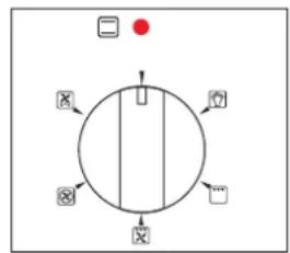 Diagram showing a circular control knob with labeled buttons and directional arrows, likely representing a device or system interface.