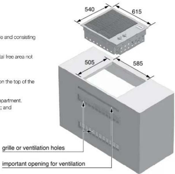 540 615 505 585 grille or ventilation holes important opening for ventilation