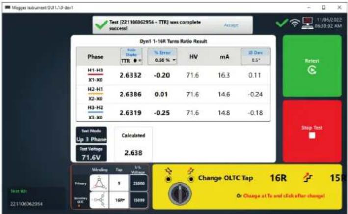 Megger TAU3 - Multiple Tap OLTC AC Tests - TTR, Magnetic Balance, Short Circuit Impedance, FRSL, and Efficiency - 2