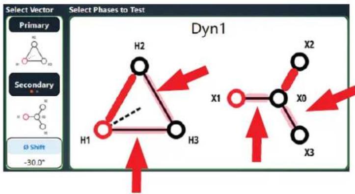Megger TAU3 - Select Vector and Select Phases to Test - 2