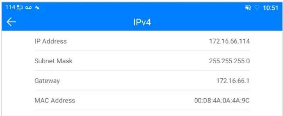 114 IPv4 IP Address 172.16.66.114 Subnet Mask 255.255.255.0 Gateway 172.16.66.1 MAC Address 00:D8:4A:0A:4A:9C
