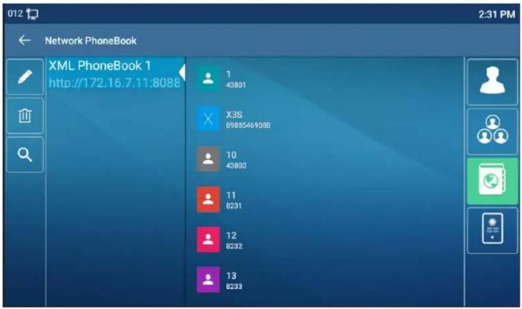 012 Network PhoneBook 2:31 PM XML PhoneBook 1 http://172.16.7.11:8088 1 43801 X3S 69885469088 10 43800 11 6231 12 6232 13 6233