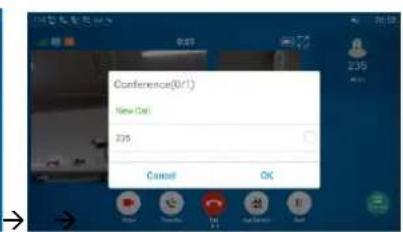 Conference(0/1) New Call 235 Cancel OK