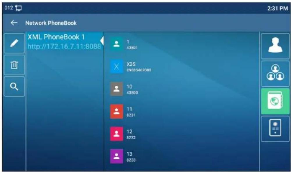 012 Network PhoneBook 2:31 PM XML PhoneBook 1 http://172.16.7.11:8088 1 43801 X3S 89885469083 10 43800 11 8231 12 8232 13 8233