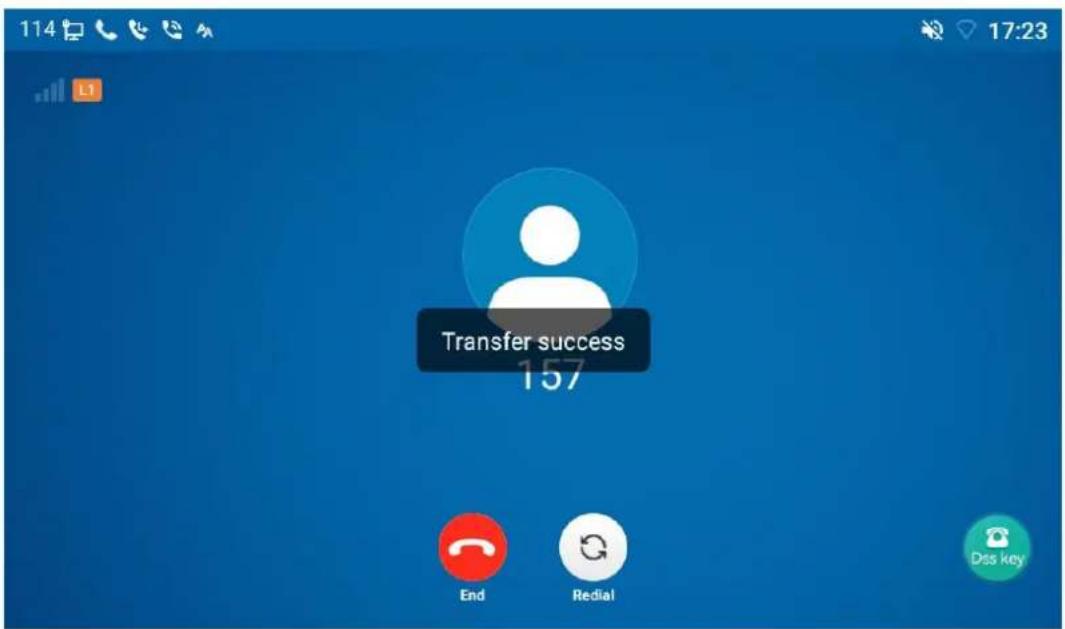 114 17:23 L1 Transfer success 157 End Redial Dss key