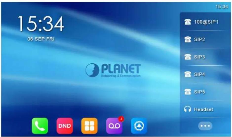 15:34 06 SEP FRI PLANET Networking & Communication 15:34 100@SIP1 SIP2 SIP3 SIP4 SIP5 Headset