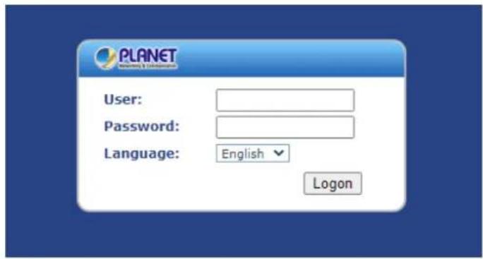 PLANET Login & information User: Password: Language: English Logon
