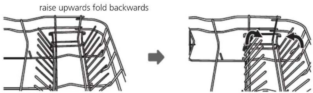 raise upwards fold backwards