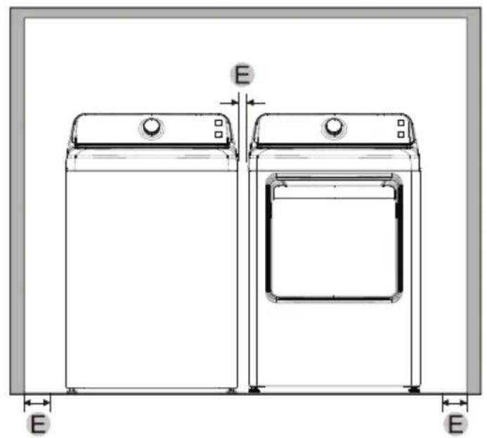 KENMORE 79162 - Minimum clearances between the dryer and adjacent walls or other surfaces: - 3