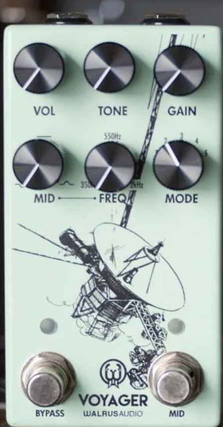 VOL TONE GAIN 550Hz 350Hz 2kHz MID FREQ MODE VOYAGER BYPASS WALRUSAUDIO MID