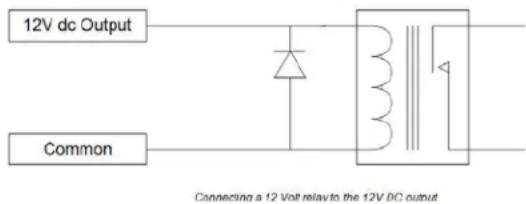 12V dc Output Common Connecting a 12 Volt rela to the 12V DC output