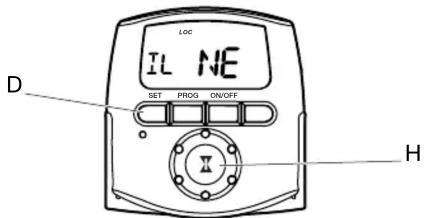 LOC IL NE SET PROG ON/OFF D H