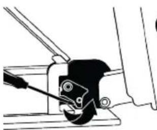Mechanical assembly diagram showing a lever mechanism with no visible text or symbols