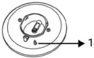 Diagram of a mechanical component with concentric circles and a labeled arrow pointing to a numbered point (no text or symbols present).