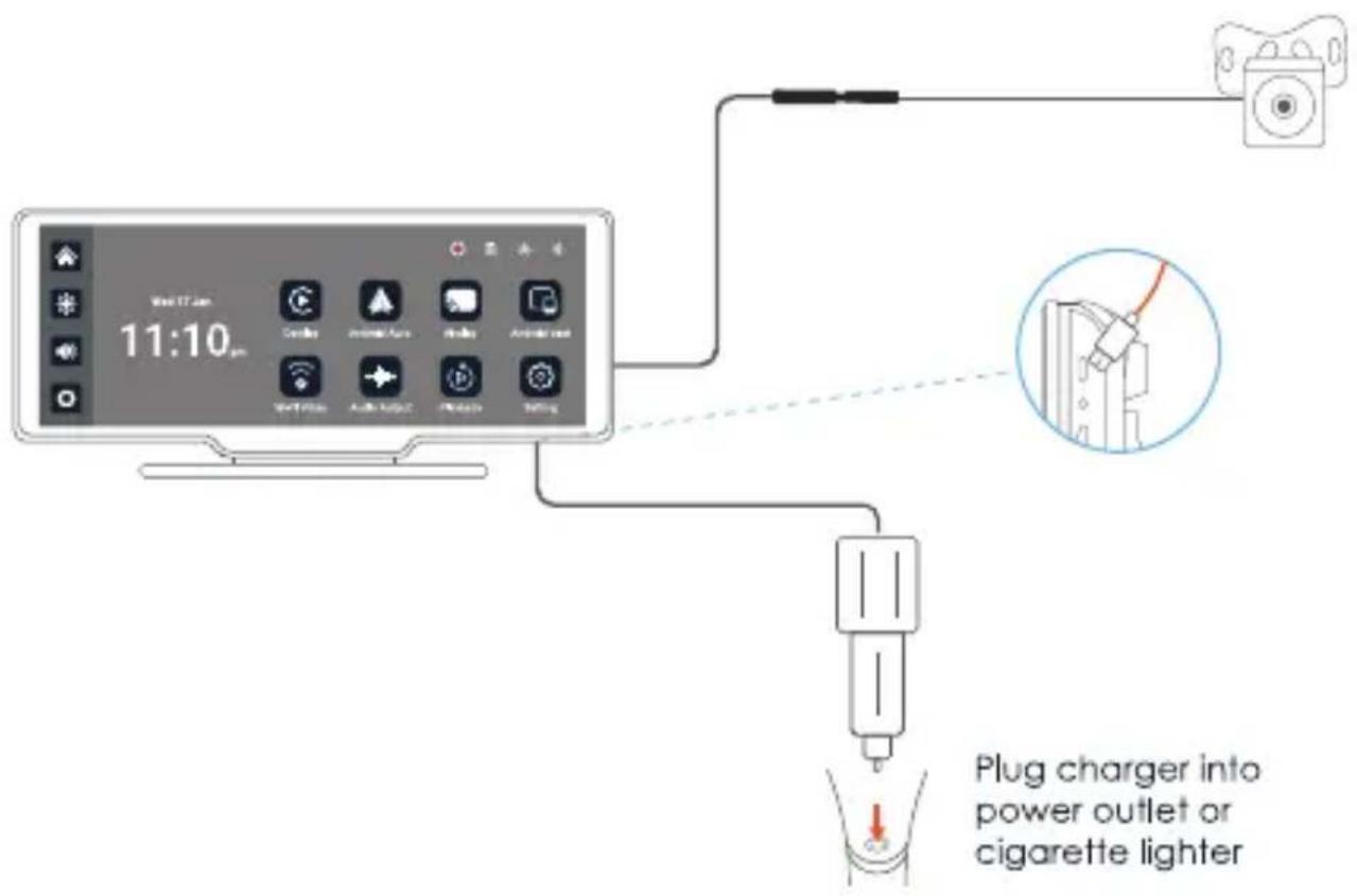 11:10 pm Plug charger into power outlet or cigarette lighter