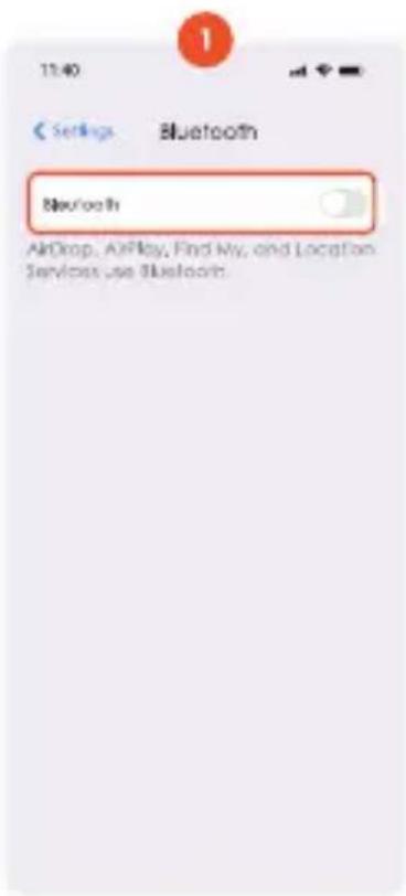 13:40 Settings Bluetooth Bluetooth AkDrop, AirPlay, Find My, and Location Services use Bluetooth.