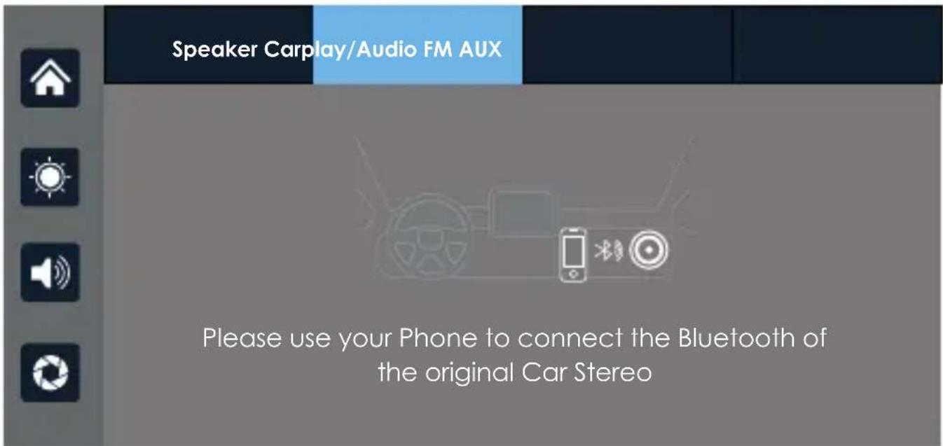 Speaker Carplay/Audio FM AUX Please use your Phone to connect the Bluetooth of the original Car Stereo