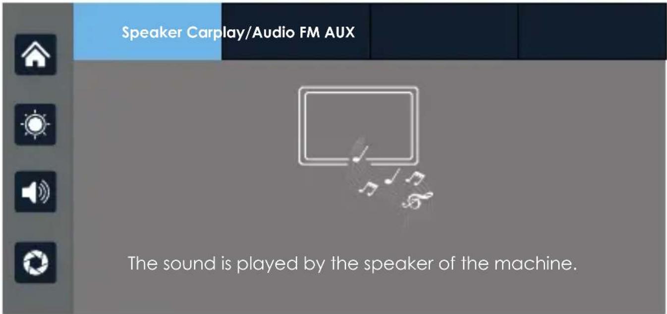 Speaker Carplay/Audio FM AUX The sound is played by the speaker of the machine.