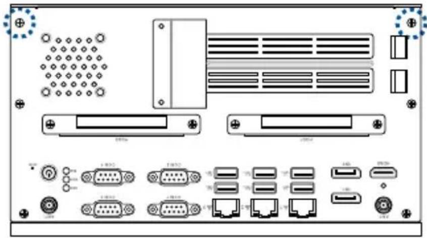 Back panel of a computer drive showing ports, connectors, and ventilation slots (no text or labels visible)