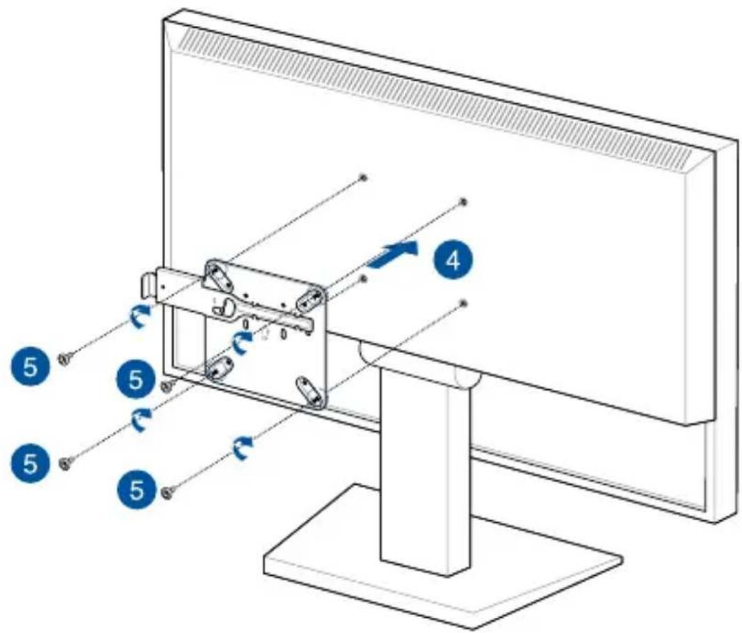Diagram of a computer monitor with labeled parts and directional arrows indicating rotation or movement.
