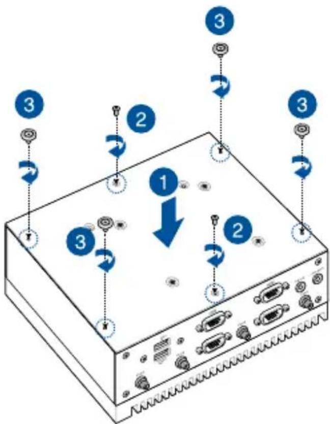 Diagram of an electronic device with labeled ports and directional arrows indicating system flow or data transfer.