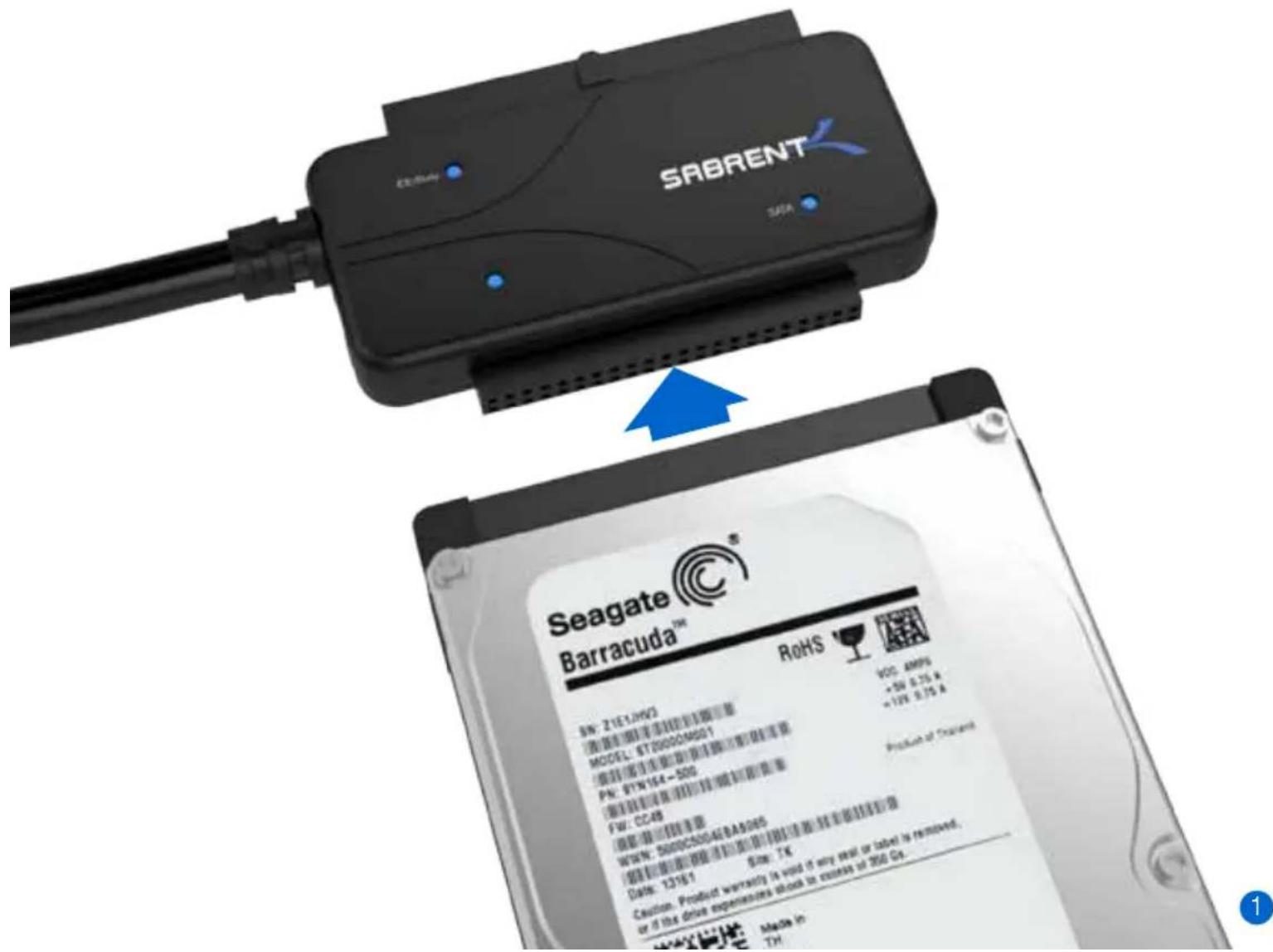 SABRENT SABA Seagate Barracuda™ RoHS SN: Z167J902 MODEL: BT 00000M001 PN: BYW164-500 FM: CC48 WWW: 5000C50046BA5085 Date: 13/16/1 Size: 7K Production of Chancere Made in TH