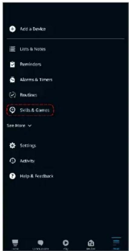 Add a Device Lists & Notes Reminders Alarms & Timers Routines Skills & Games See More > Settings Activity Help & Feedback