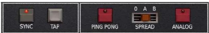 SYNC TAP PING PONG 0 A B SPREAD ANALOG