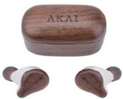 AKAI BTE-W300ENC - Dřevěná sluchátka s Bluetooth - 1